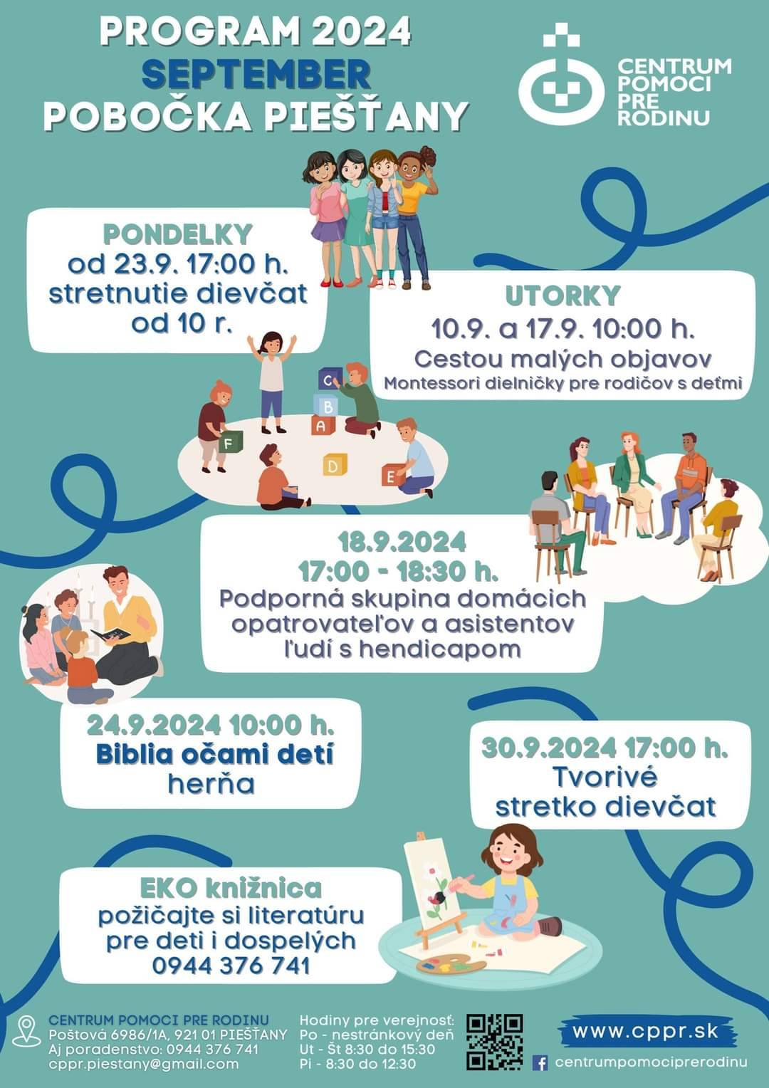 Program Centrum pomoci pre rodinu Piešťany september 2024