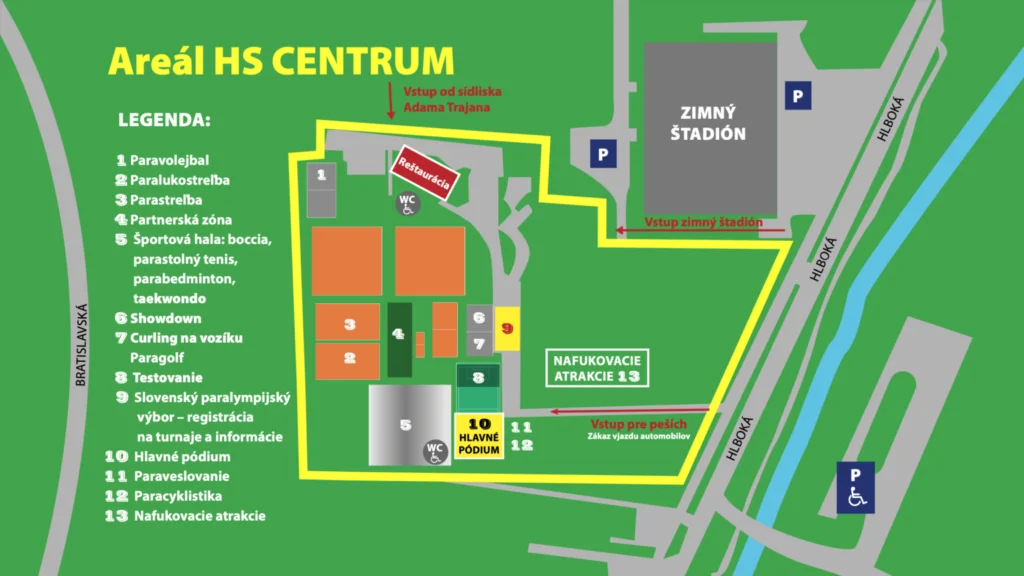 Mapa areálu Paráda 2024