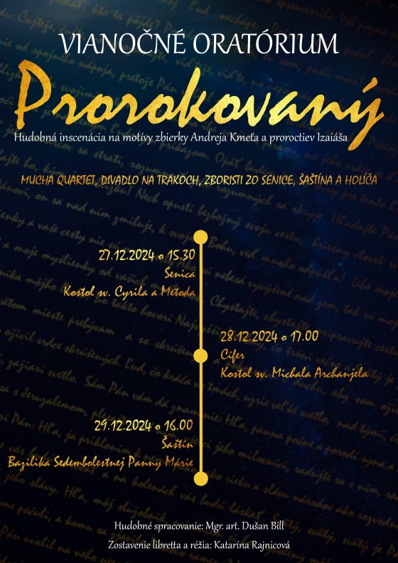 Plagát Oratórium Prorokovaný