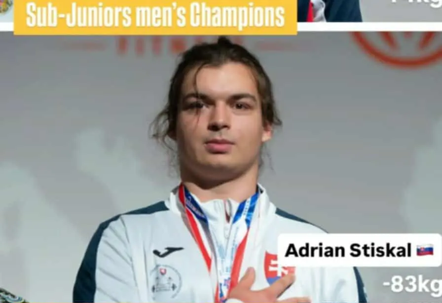 Adrián Stískal majstrom Európy v tlaku na lavičke medzi dorastencami