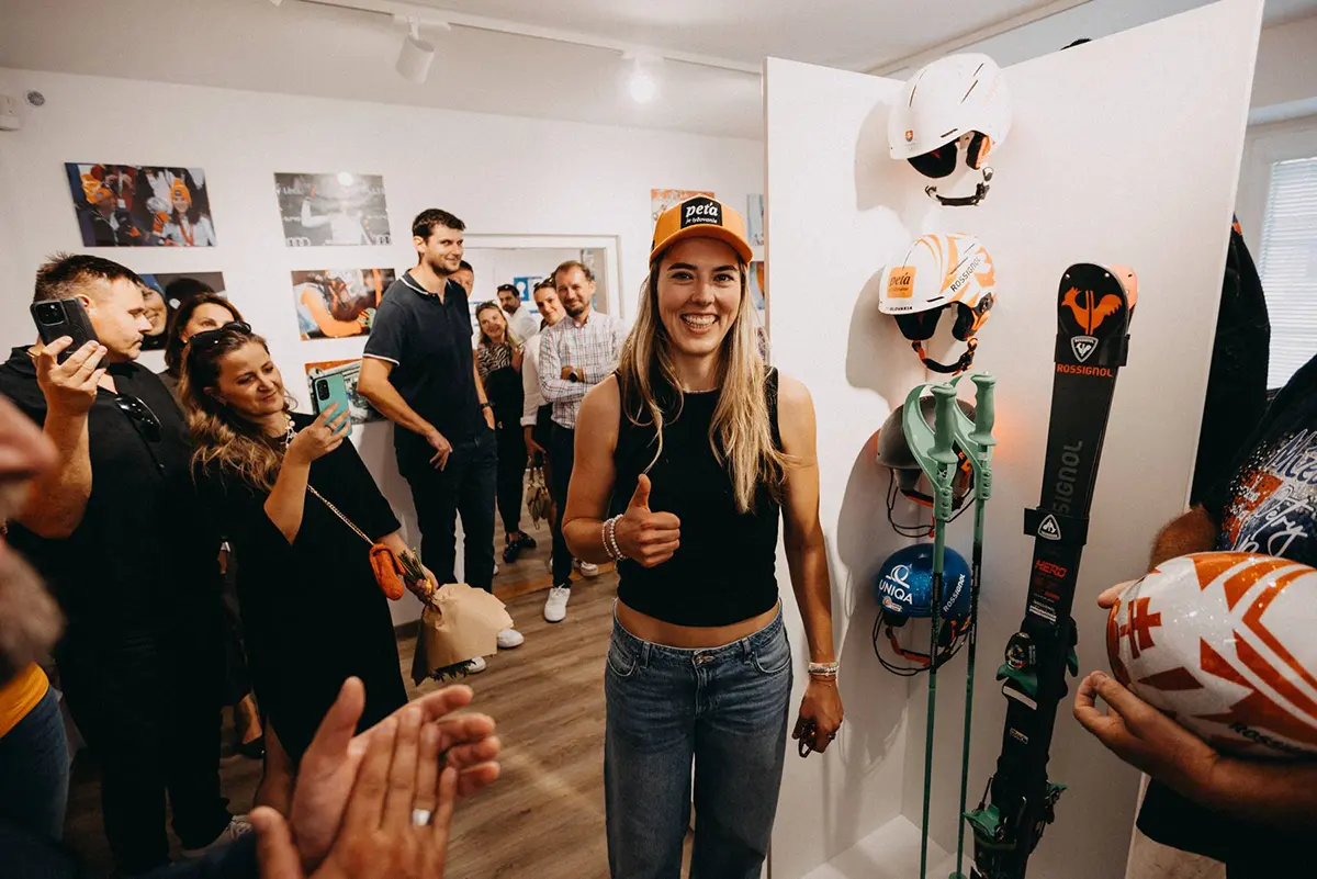 Petra Vlhová počas otvorenia múzea v Drahovciach