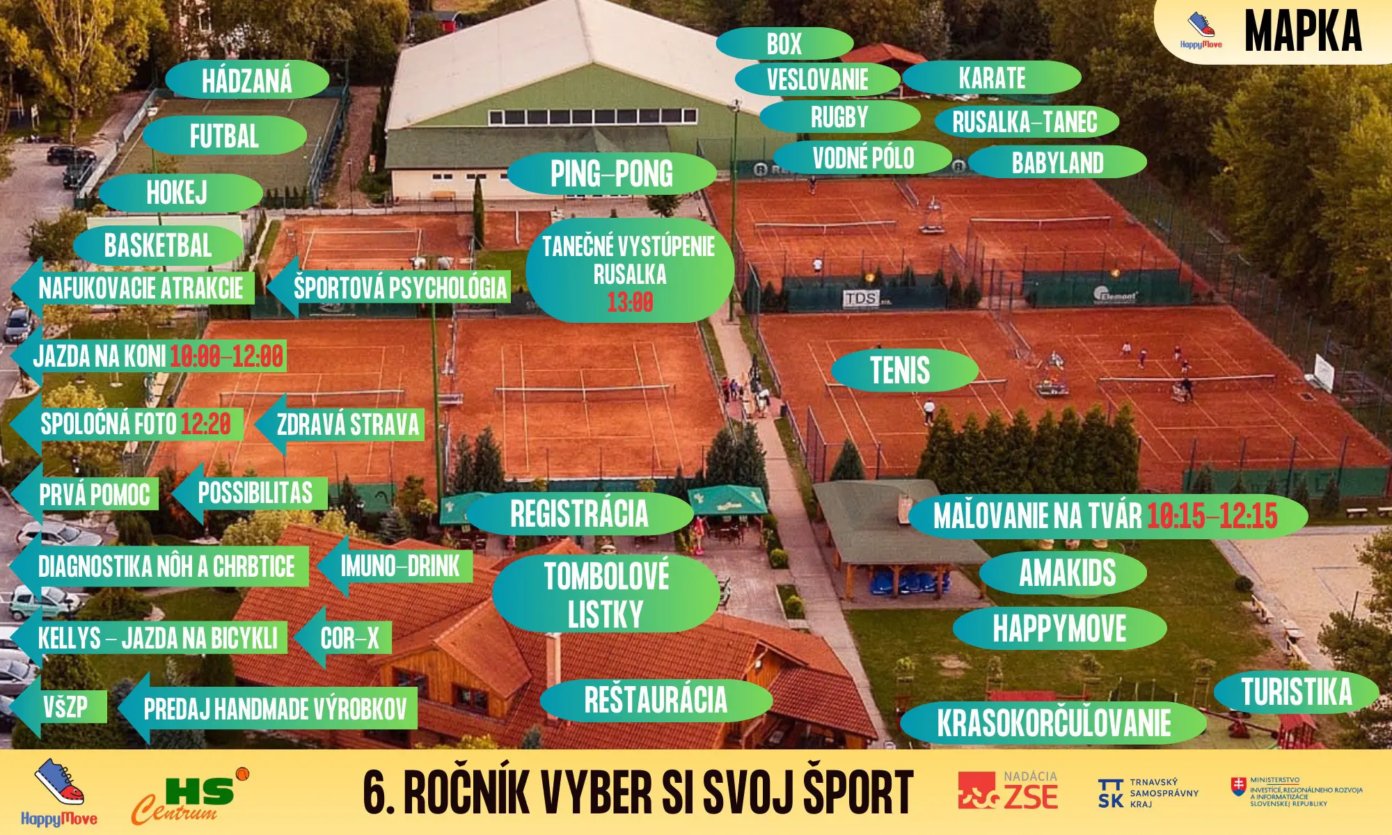 Vyber si svoj šport 2025 - mapka areálu