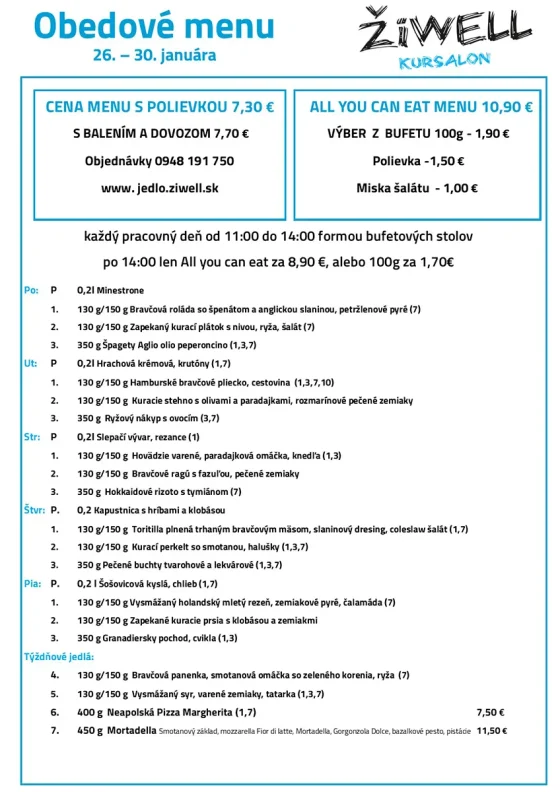 Obedove menu ziwell Kursalon 26-30-1-26