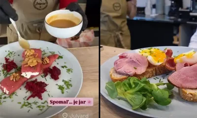 Julyard jarná ponuka palacinka a údené mäso s kváskovým chlebom