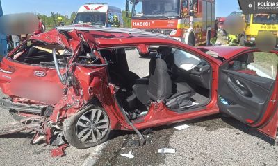 Nehoda troch áut a autobusu na vjazde do Piešťan