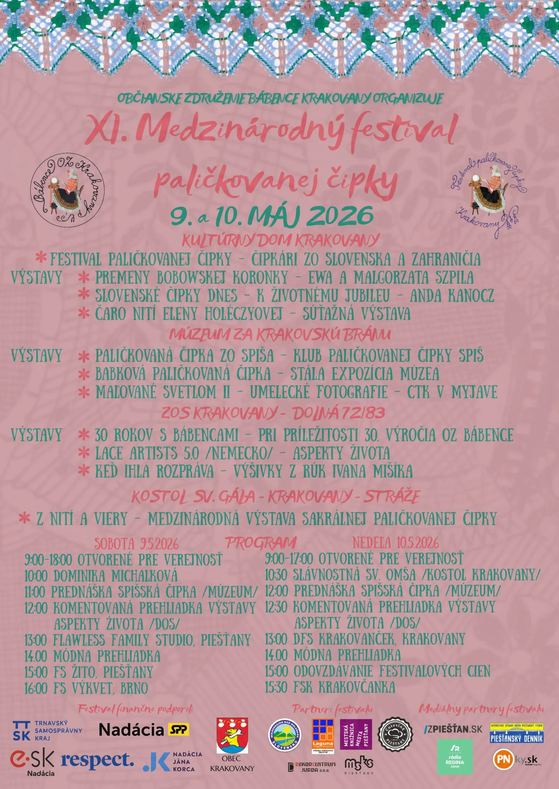 Festival Palickovanej cipky Krakovany 2026